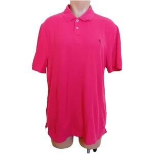 Women's Preppy Business Casual Original Penguin Hot Pink Polo ButtonUp Shirt L‎
